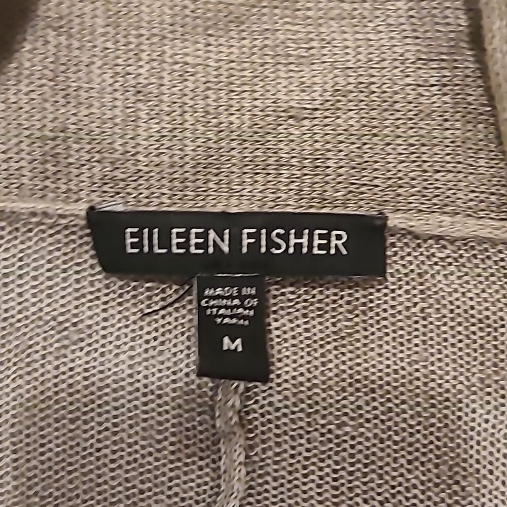 Eileen fisher womens light gray linen‎ short sleeve oversized cardigan - Picture 4 of 6